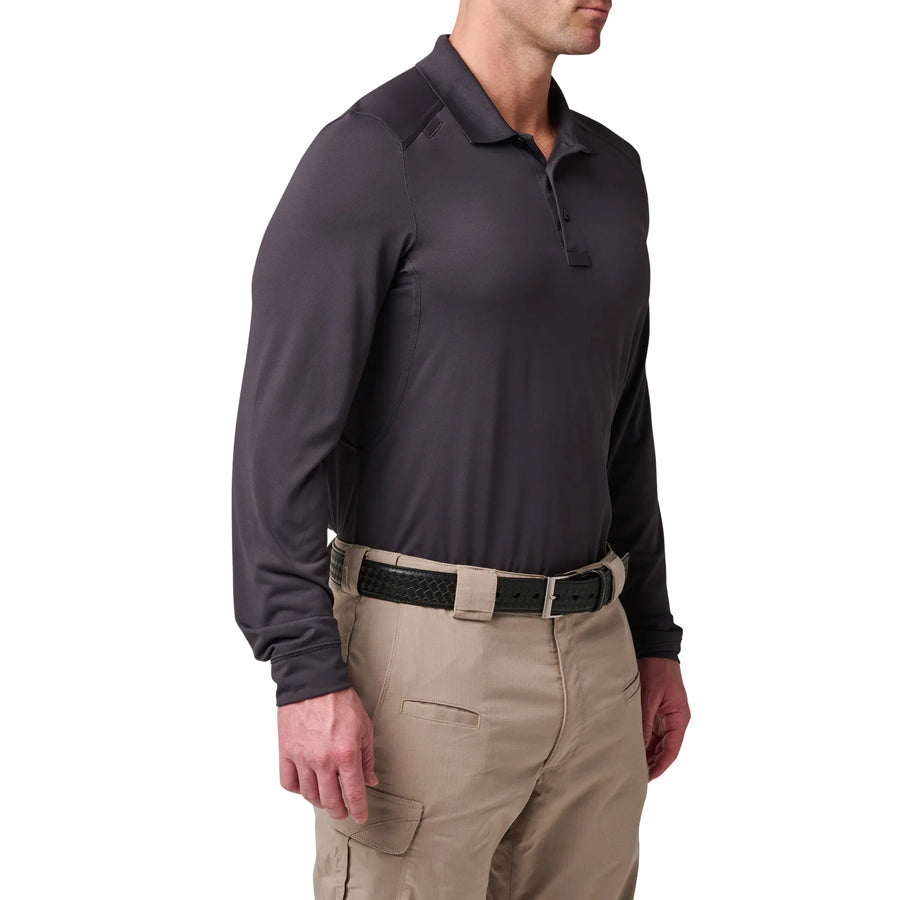 5.11 Helios Long Sleeve Mens Polo Shirt - Charcoal Outdoor Tactical Australia