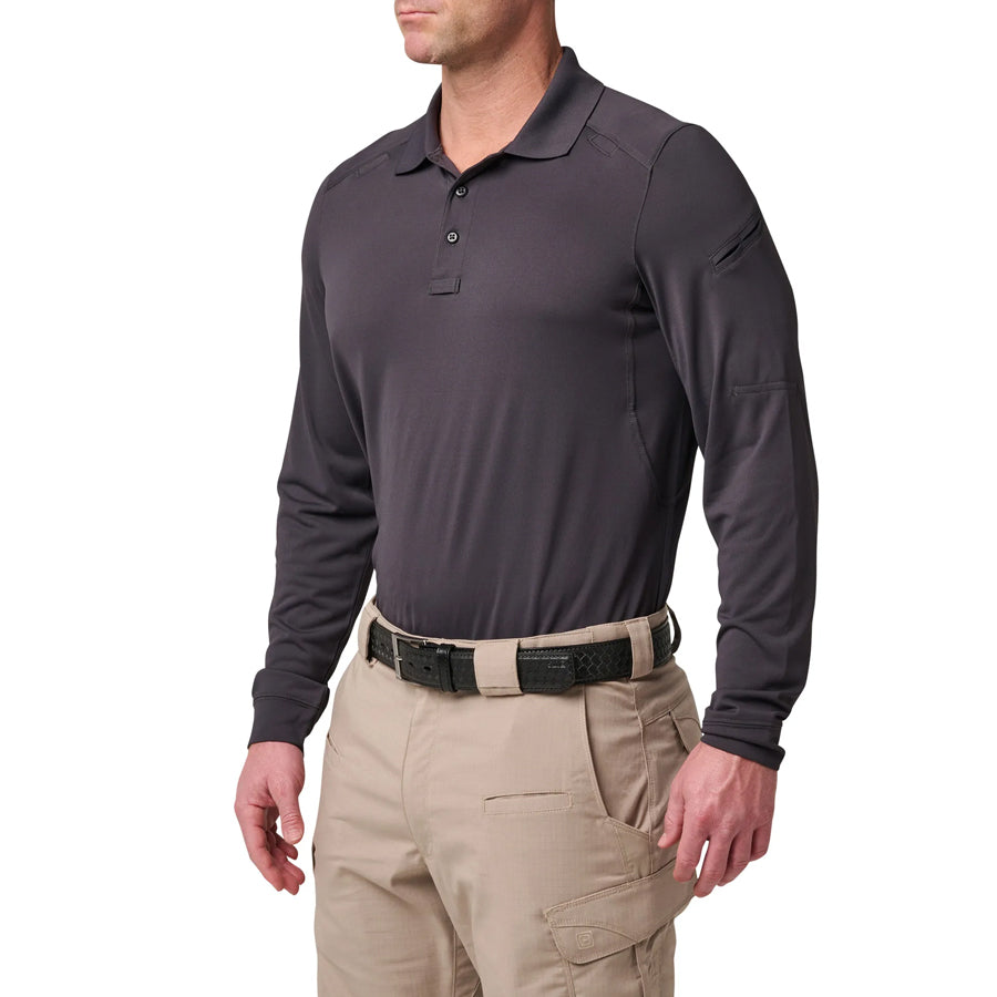 5.11 Helios Long Sleeve Mens Polo Shirt - Charcoal Outdoor Tactical Australia