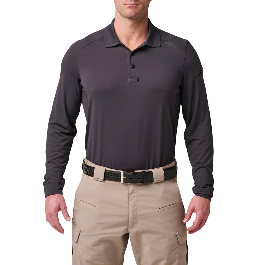 5.11 Helios Long Sleeve Mens Polo Shirt - Charcoal Outdoor Tactical Australia