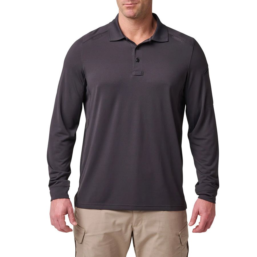 5.11 Helios Long Sleeve Mens Polo Shirt - Charcoal Outdoor Tactical Australia