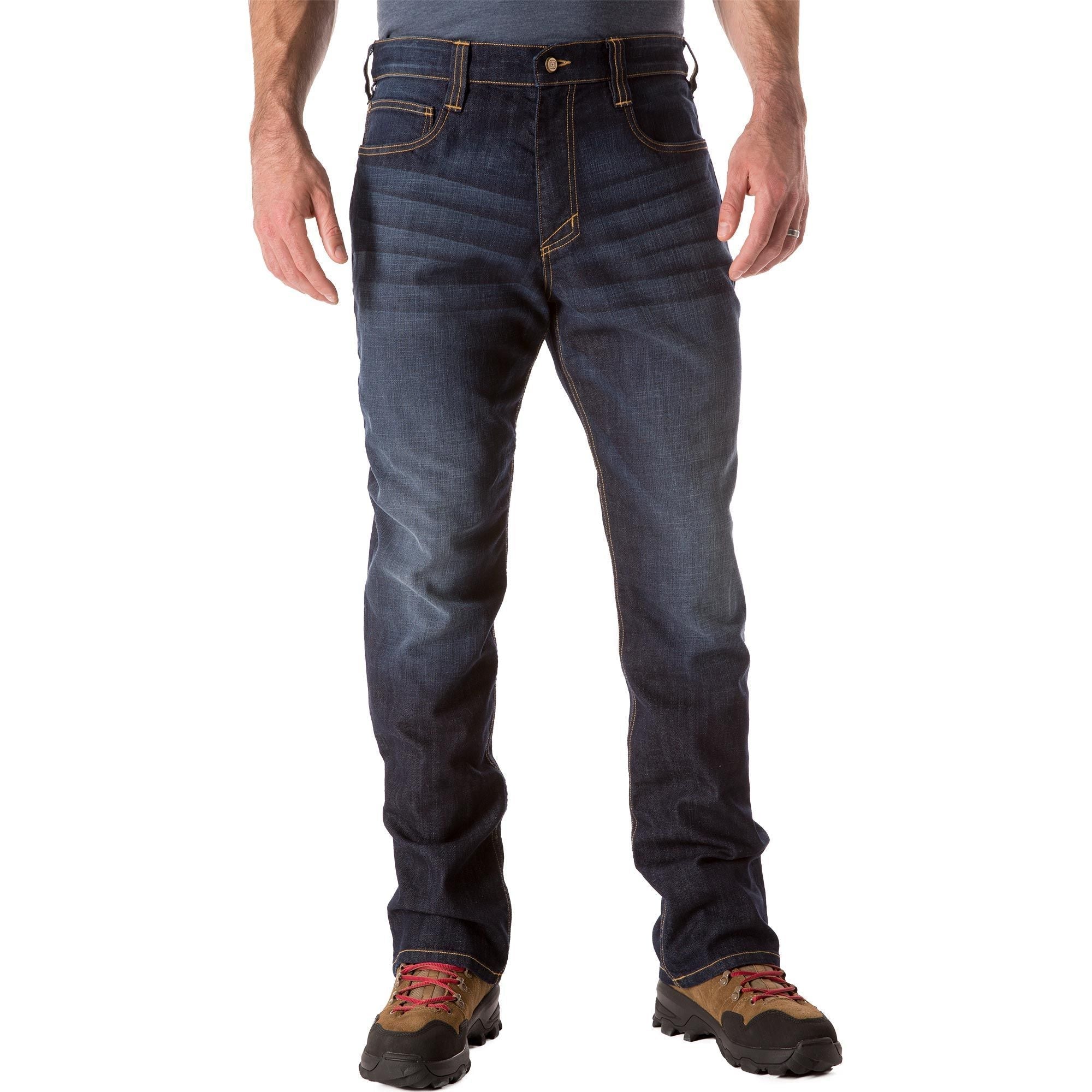 5.11 Tactical Defender Flex Straight Jeans Dark Wash Indigo 28 30 Outdoor Tactical Australia