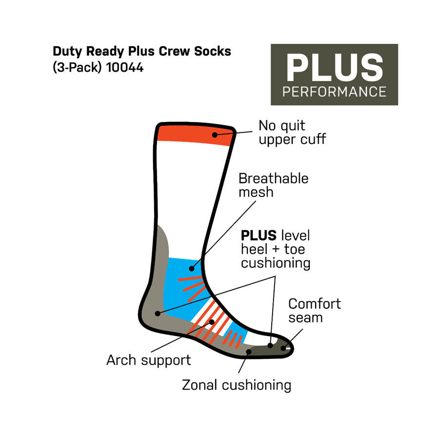5.11 Tactical Duty Ready Plus Crew Socks Pack of 3 Outdoor Tactical Australia