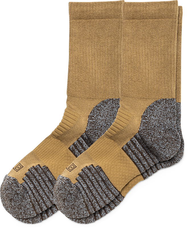 5.11 Tactical Duty Ready Ultra Crew Socks Pack of 2 US Dark Coyote Small Outdoor Tactical Australia