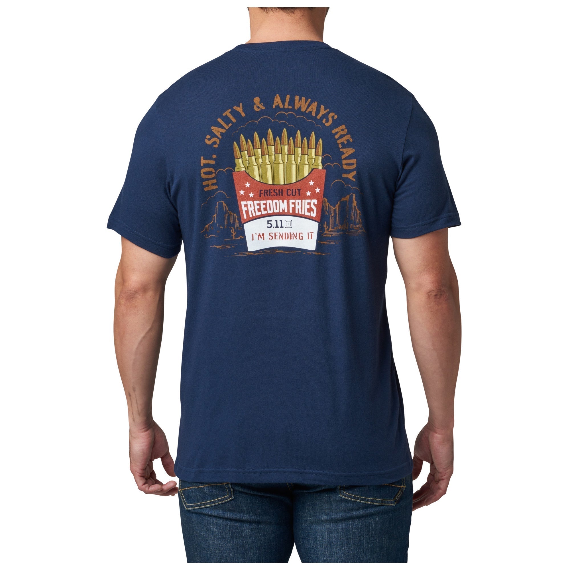 5.11 Tactical Freedom Fries Tee Pacific Navy Small Outdoor Tactical Australia