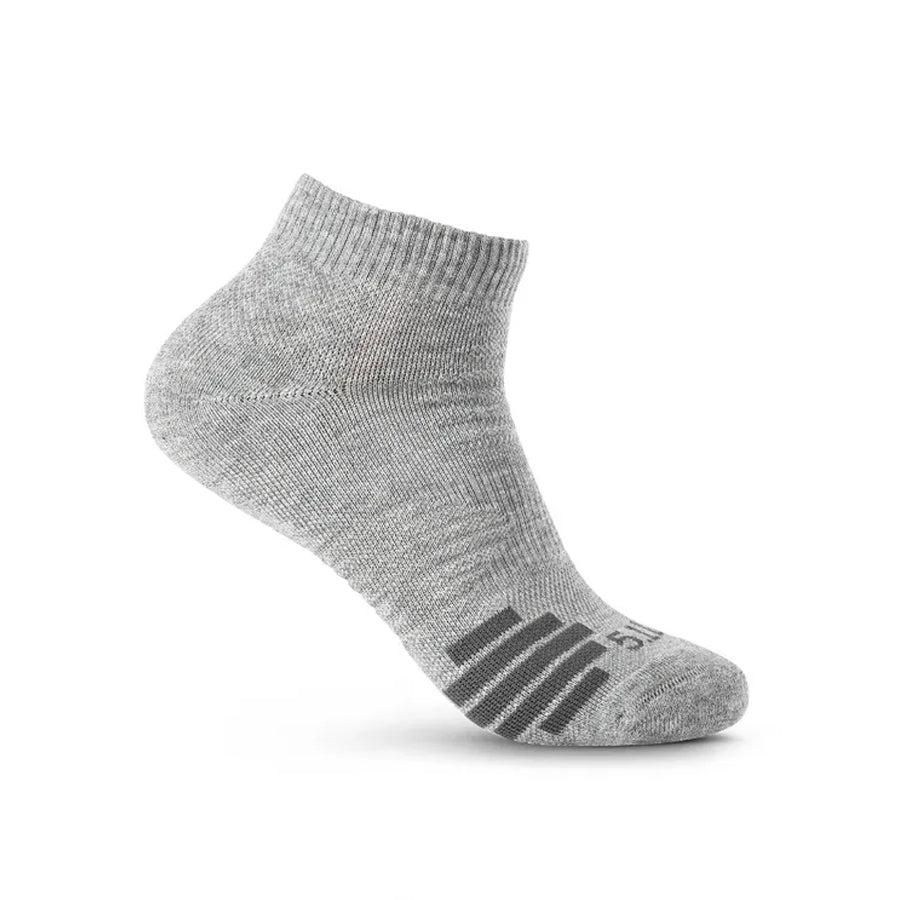 5.11 Tactical PT-R Plus Ankle Socks (3-Pack) Heather Grey Small Outdoor Tactical Australia