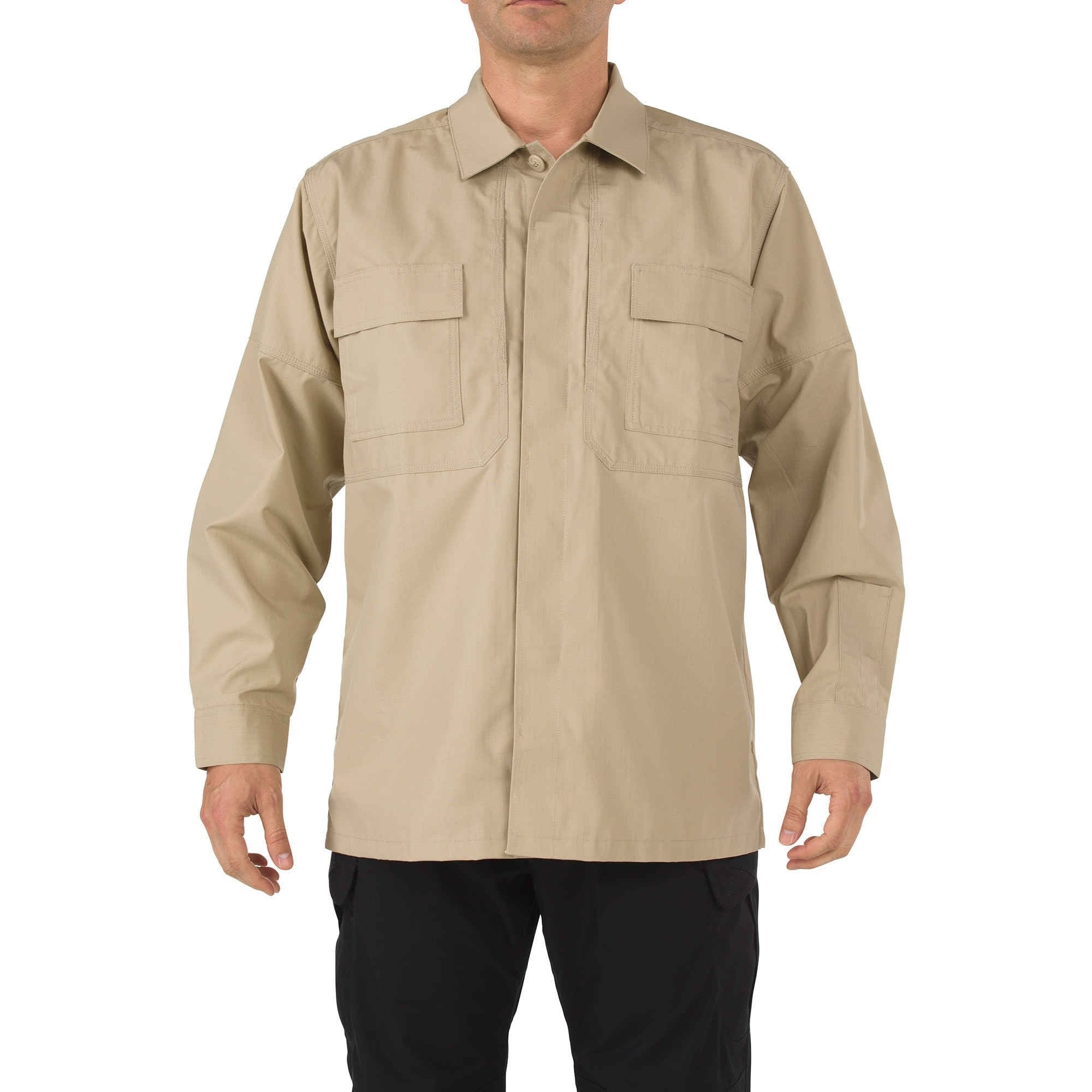 5.11 Tactical RipStop TDU Long Sleeve Shirt Long Sleeve Shirts 5.11 Tactical TDU Khaki Extra Small Tactical Gear Supplier Tactical Distributors Australia