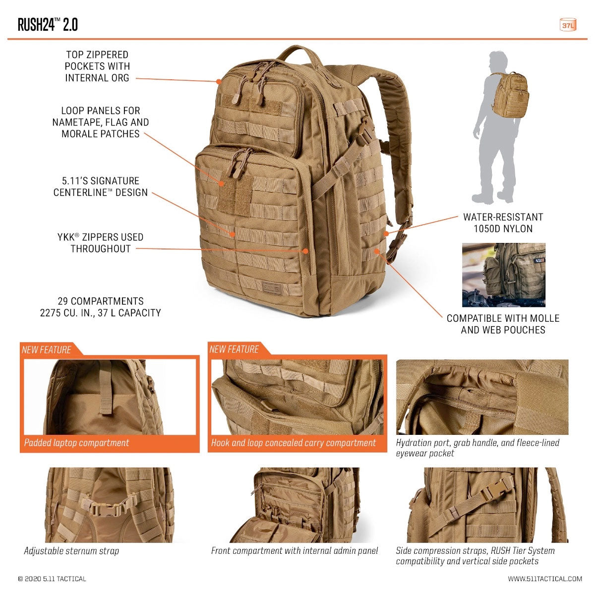 5.11 Tactical Rush 24 Backpack 2.0 | Tactical Gear Australia Tactical Gear