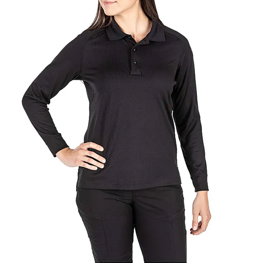 5.11 Tactical Women's Performance Long Sleeve Polo Black Outdoor Tactical Australia