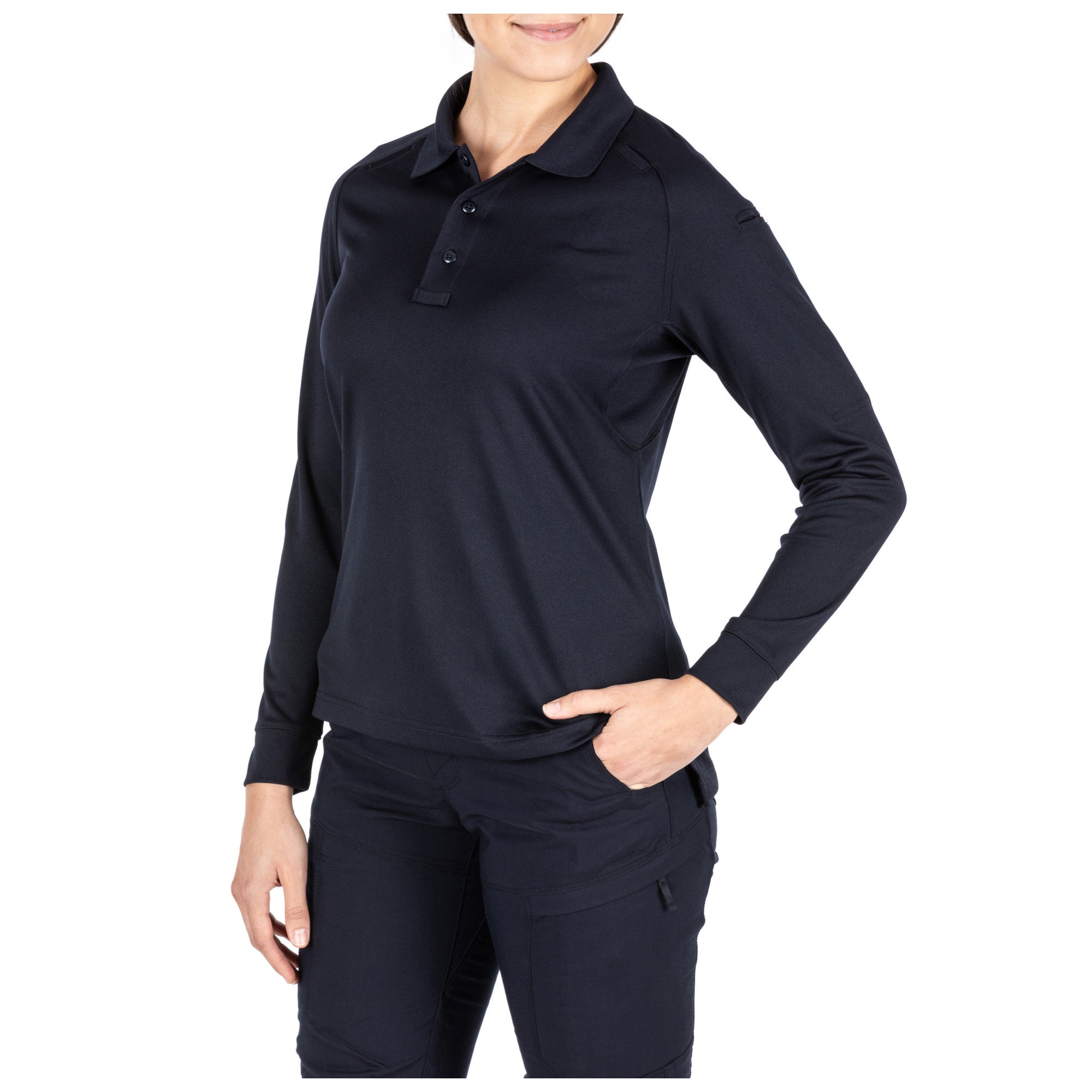 5.11 Tactical Women's Performance Long Sleeve Polo Dark Navy Outdoor Tactical Australia