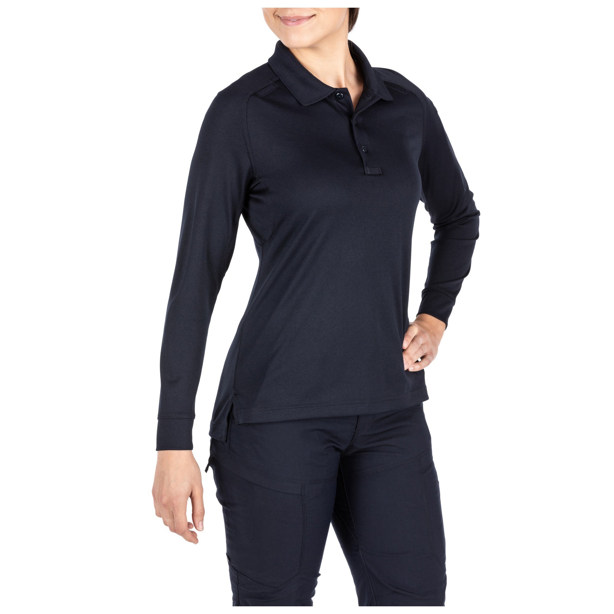 5.11 Tactical Women's Performance Long Sleeve Polo Dark Navy Outdoor Tactical Australia