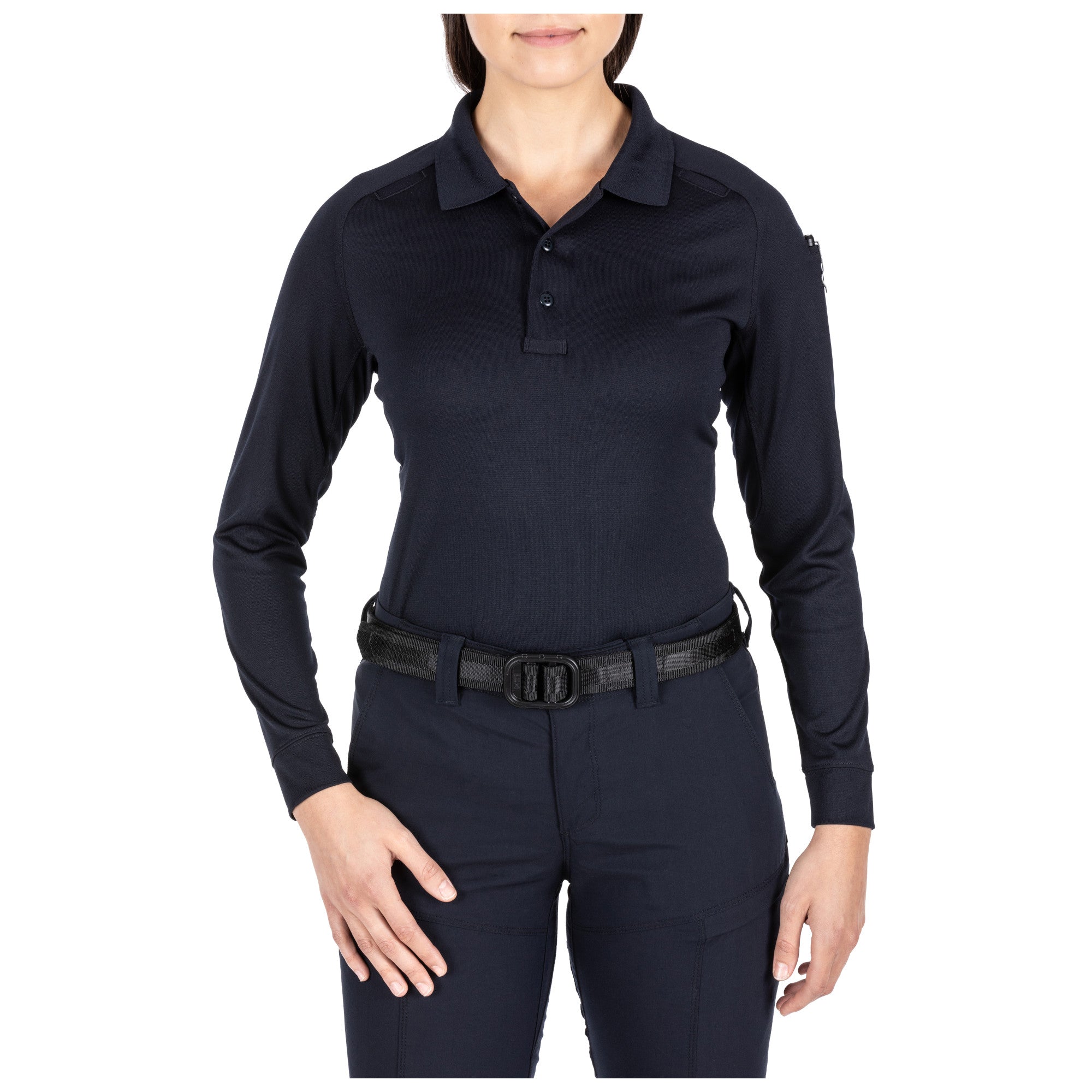 5.11 Tactical Women's Performance Long Sleeve Polo Dark Navy Outdoor Tactical Australia