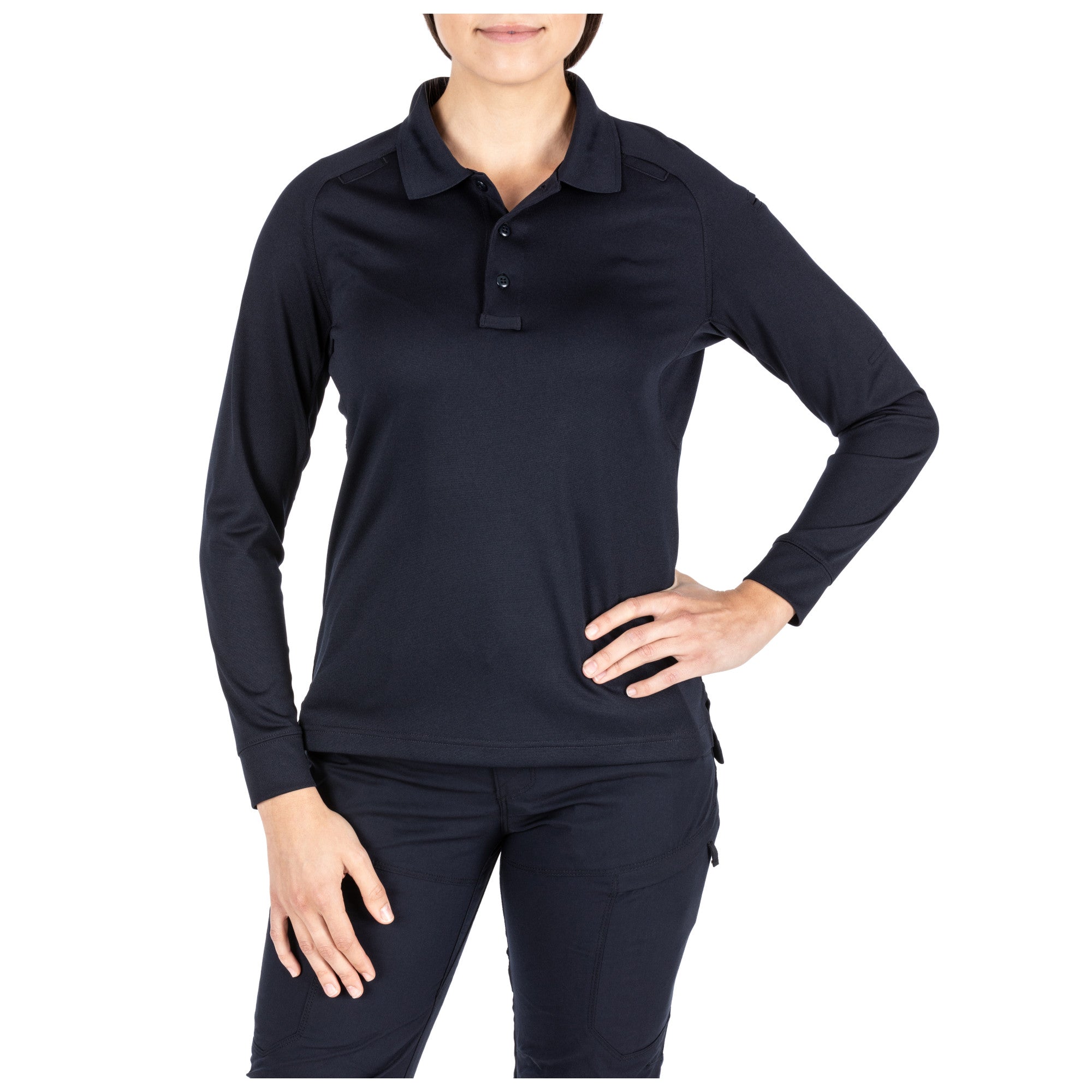 5.11 Tactical Women's Performance Long Sleeve Polo Dark Navy Outdoor Tactical Australia