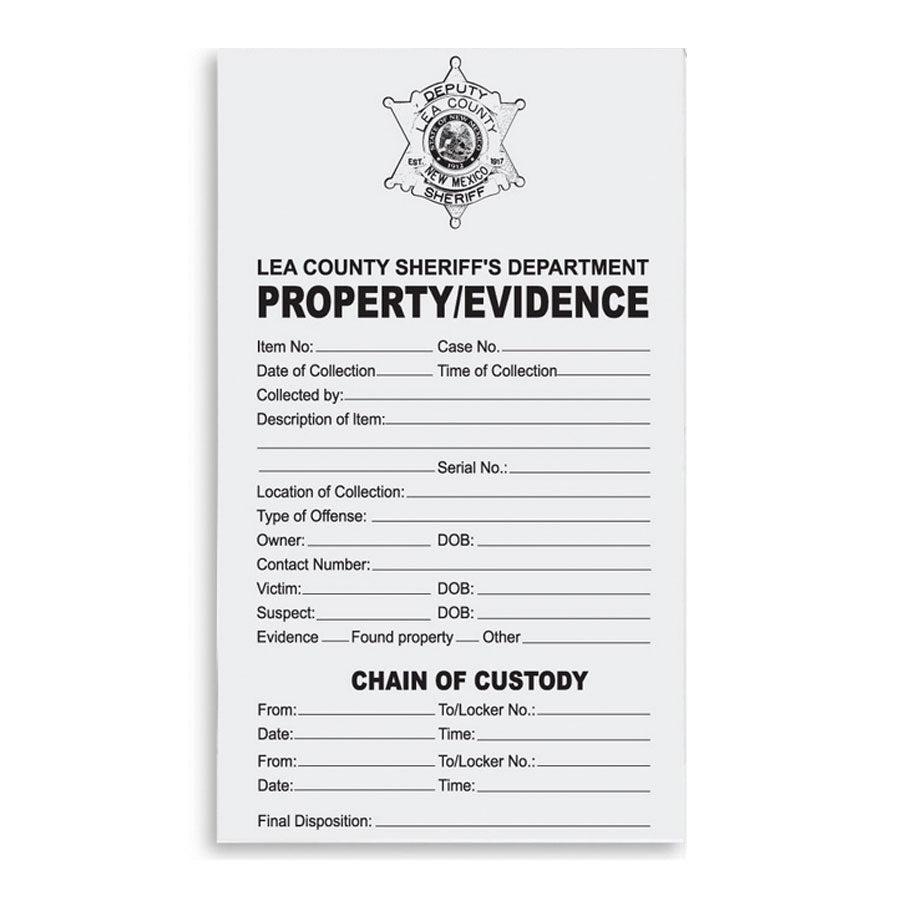 Arrowhead Forensics Evidence "Custom" Chain of Custody Label 4” x 6” - 100/pk Outdoor Tactical Australia