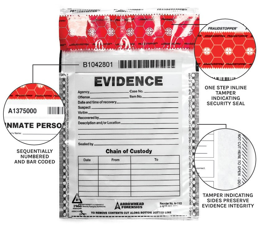 Arrowhead Forensics SureSeal Tamper Indicating Evidence Bags Outdoor Tactical Australia