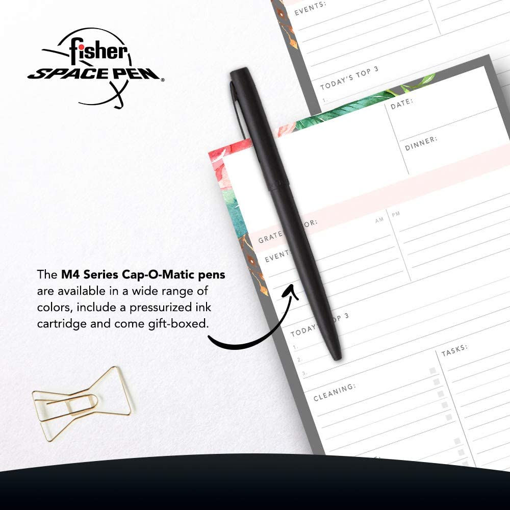 Fisher Space Pen M4BLEBL Non Reflective Matte Black Law Enforcement Cap-O-Matic Space Pen Outdoor Tactical Australia