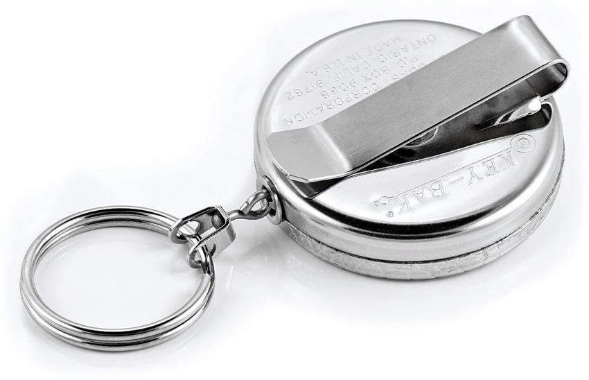 Key-Bak Original KB5 Belt Clip Self Retracting Reel 609mm Stainless Steel Chain Chrome Outdoor Tactical Australia