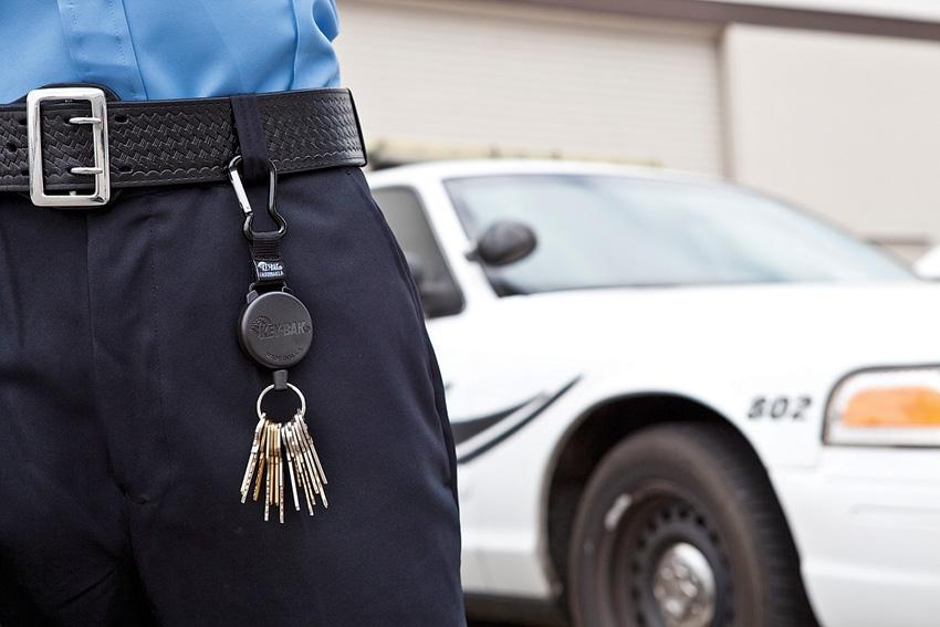 KeyBak SECURIT Retractable Carabiner Key Holder KB488B 1.2m Kevlar Cord Black Outdoor Tactical Australia