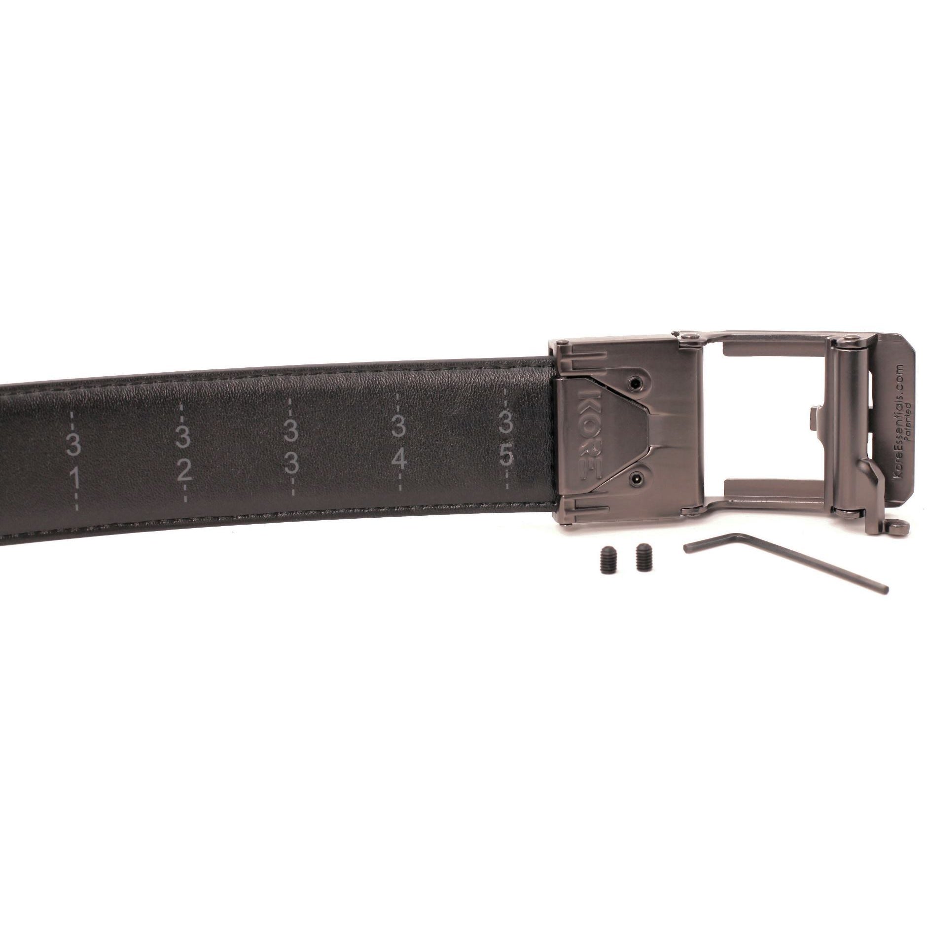 KORE Essentials Leather 1.5" Gun Belt Black with X3 Gunmetal Buckle Outdoor Tactical Australia