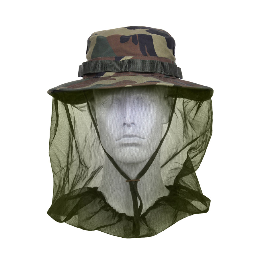 MilSpec Boonie Hat With Mosquito Netting - Woodland Camo Outdoor Tactical Australia