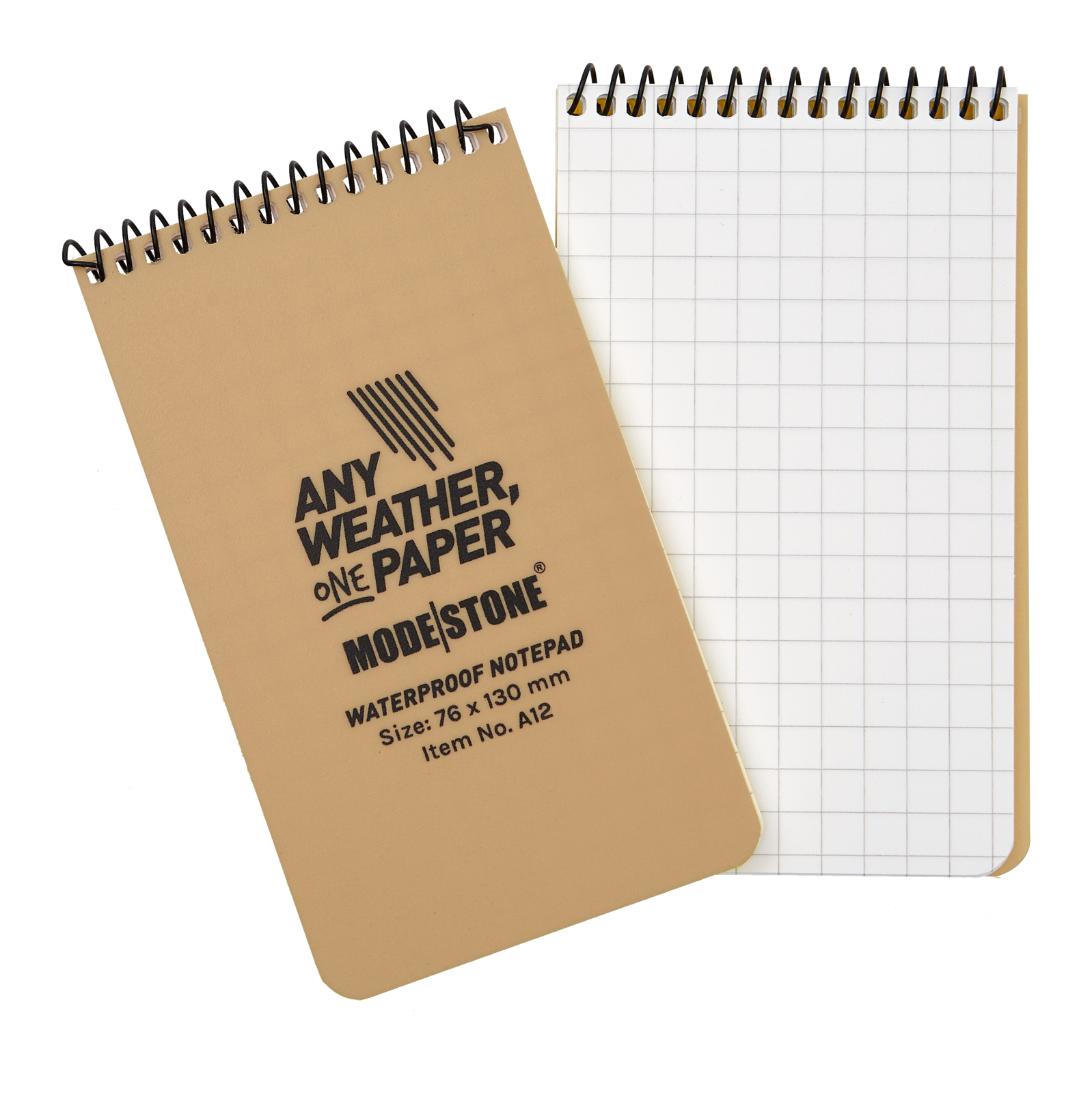 Modestone A12 Top Spiral Notepad 76x130mm 50 Sheets Tan Outdoor Tactical Australia