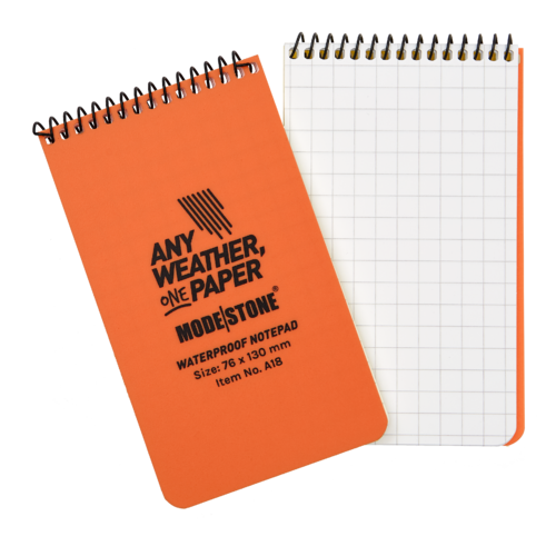 Modestone A18 Top Spiral Notepad 76x130mm 50 Sheets Orange Outdoor Tactical Australia