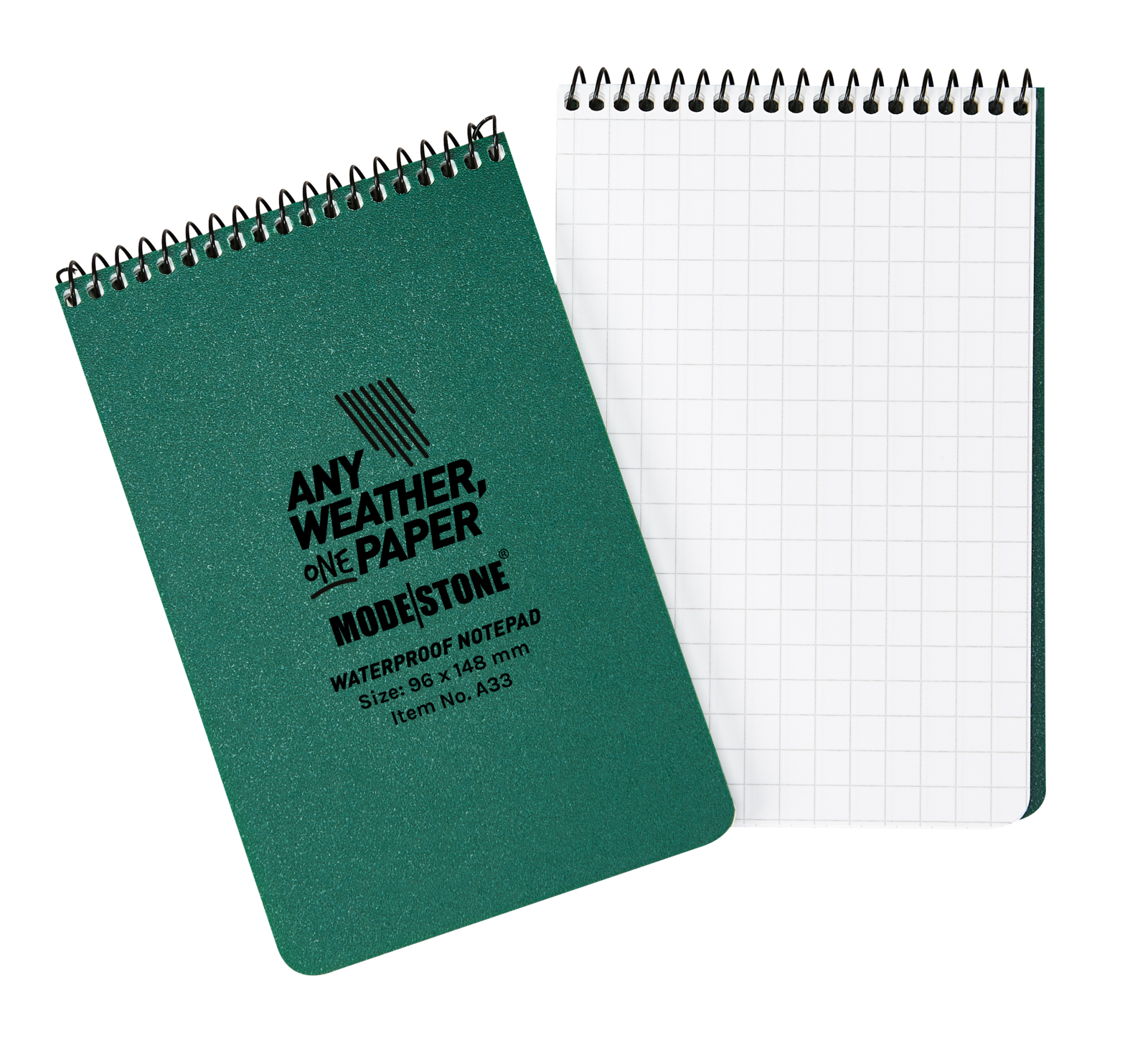 Modestone A33 Top Spiral Notepad 96x148mm 50 Sheets Green Outdoor Tactical Australia