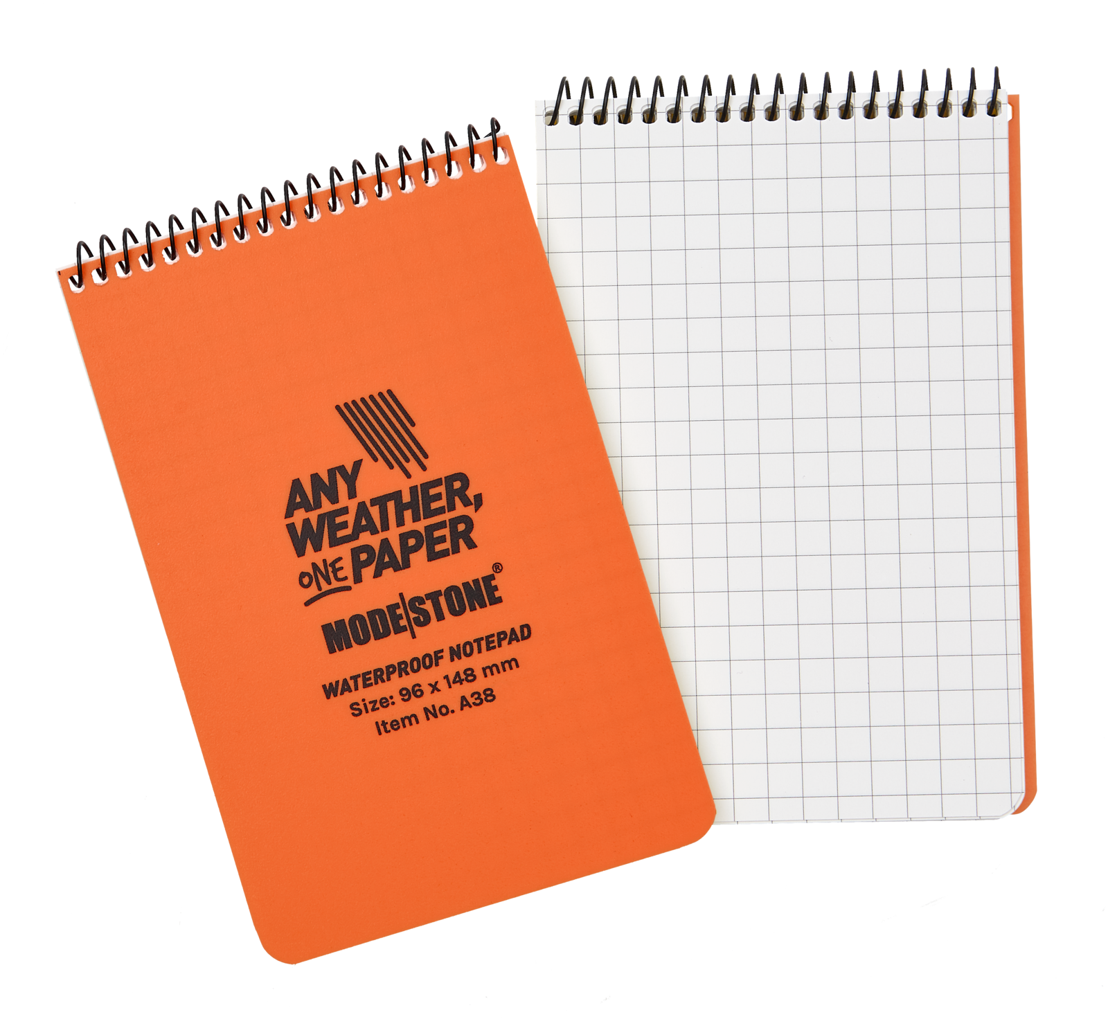Modestone A38 Top Spiral Notepad 96x148mm 50 Sheets Orange Outdoor Tactical Australia