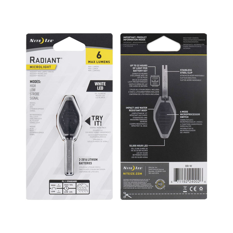 Nite Ize Inova Radiant Microlight Clip On Light Black with Red LED Outdoor Tactical Australia
