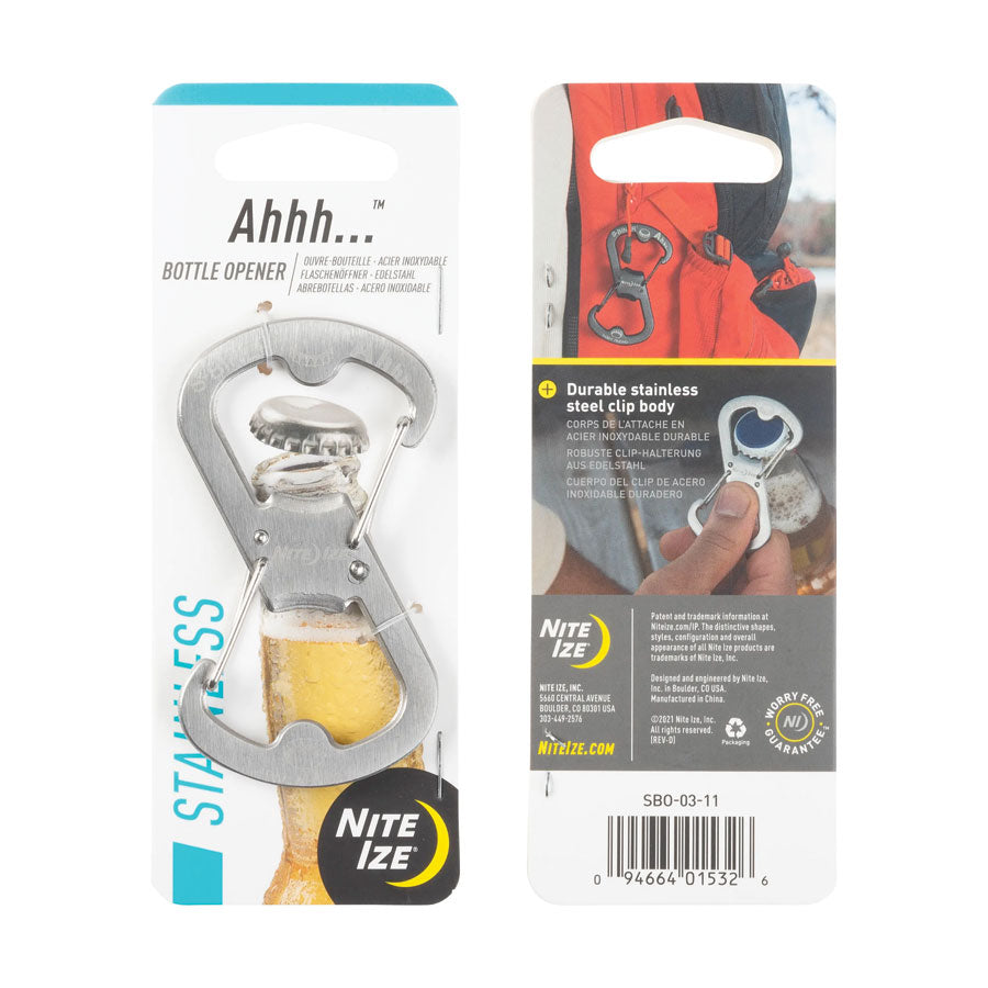 Nite Ize S-Biner Ahhh Stainless Bottle Opener Stainless Outdoor Tactical Australia