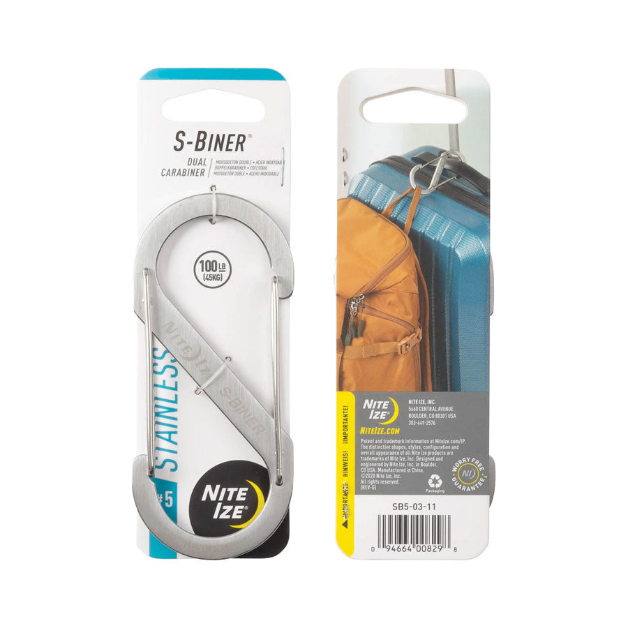 Nite Ize S-Biner Dual Carabiner Stainless Steel #5 Single Stainless Steel Outdoor Tactical Australia