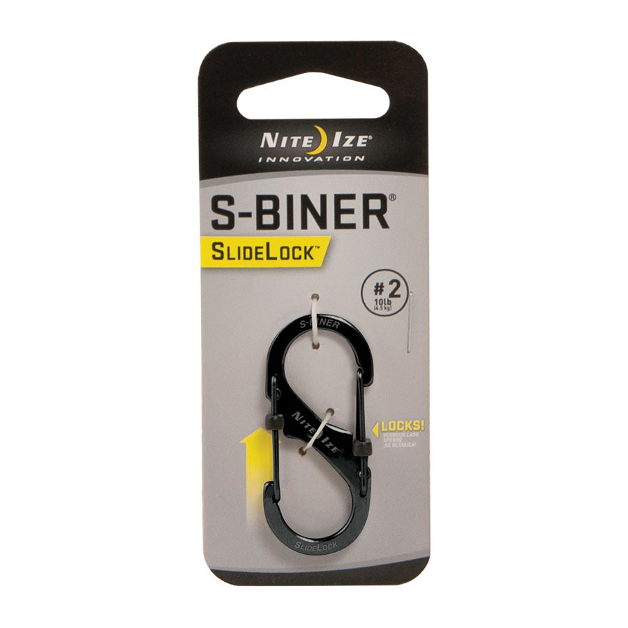 Nite-Ize S-Biner SlideLock #2 Steel Black Black Outdoor Tactical Australia