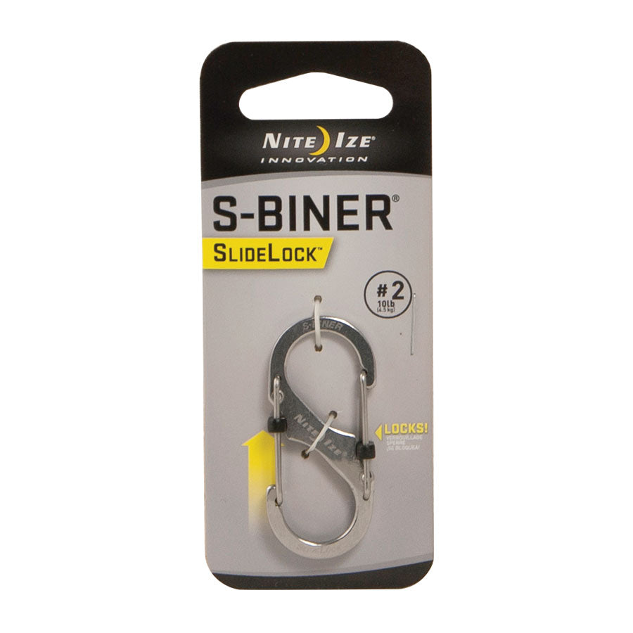 Nite-Ize S-Biner SlideLock #2 Steel Black Stainless Outdoor Tactical Australia