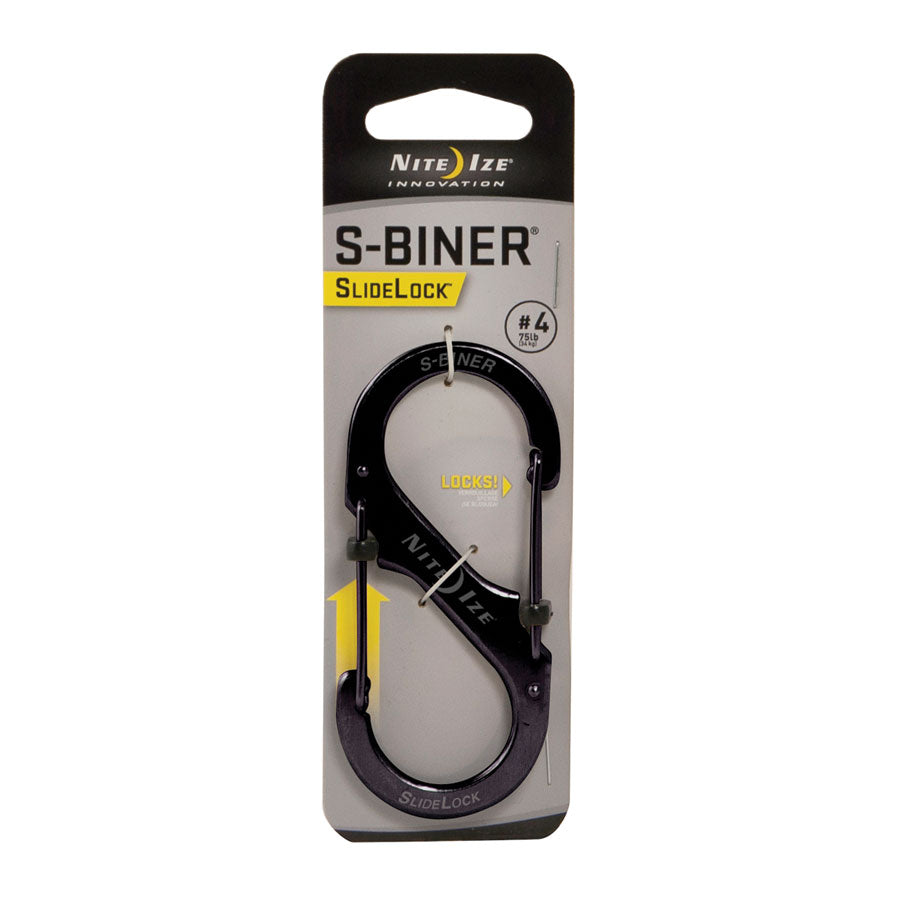 Nite-Ize S-Biner SlideLock #4 Steel Black Black Outdoor Tactical Australia