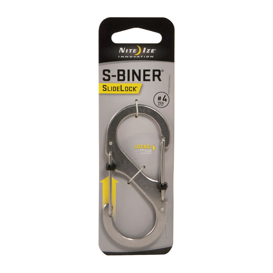 Nite-Ize S-Biner SlideLock #4 Steel Black Stainless Outdoor Tactical Australia