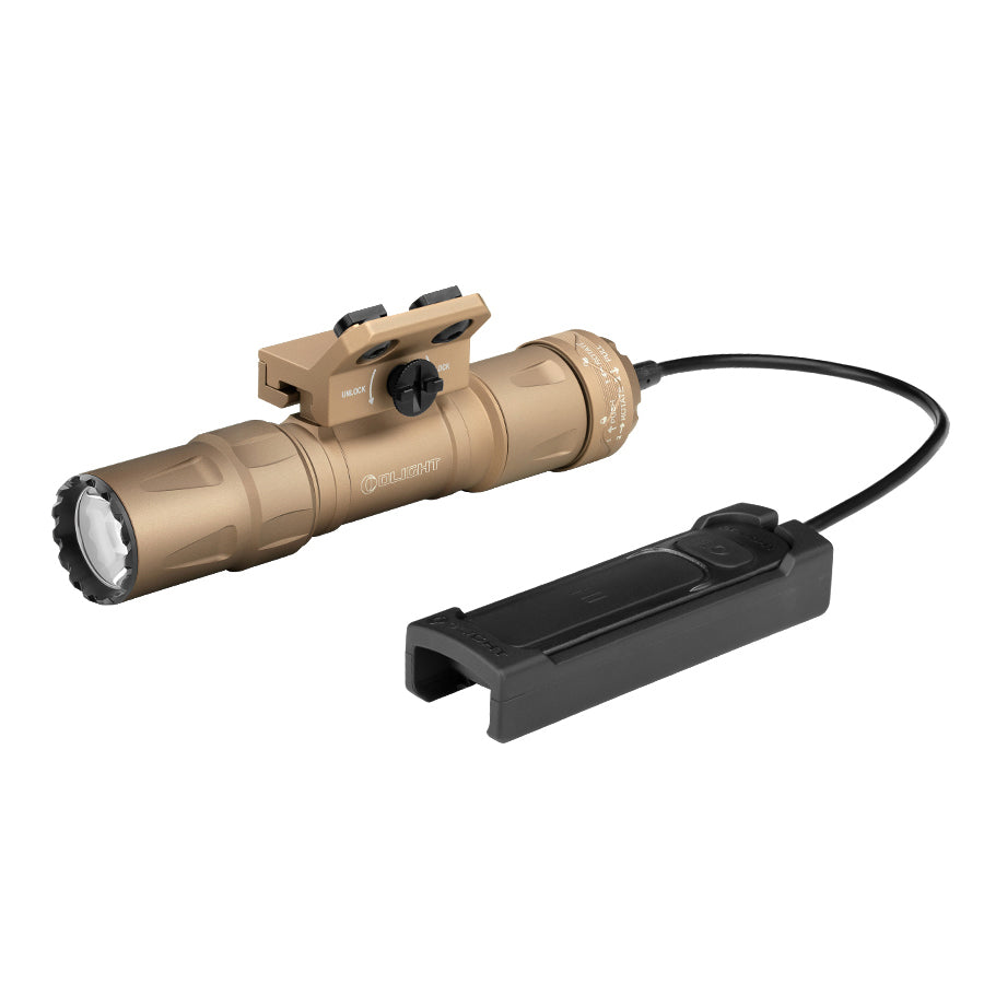 Olight Odin S 1500 lumens Rechargeable LED Tactical Rail Mounted Light Desert Tan M-LOK Rail Outdoor Tactical Australia