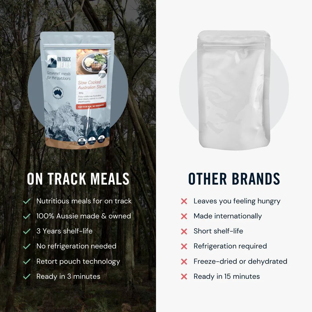 On Track Meals Slow Cooked Australian Steak (Premium Range) Outdoor Tactical Australia