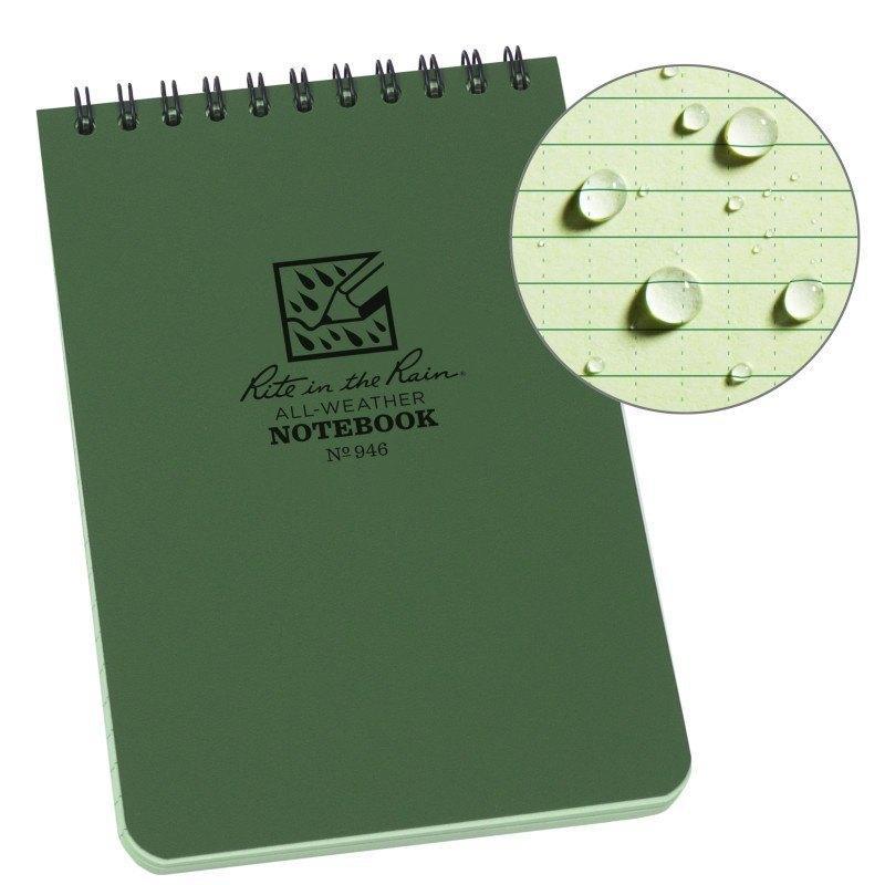 Rite in the Rain No946 Top Spiral 4x6 Notebook Universal Green Outdoor Tactical Australia