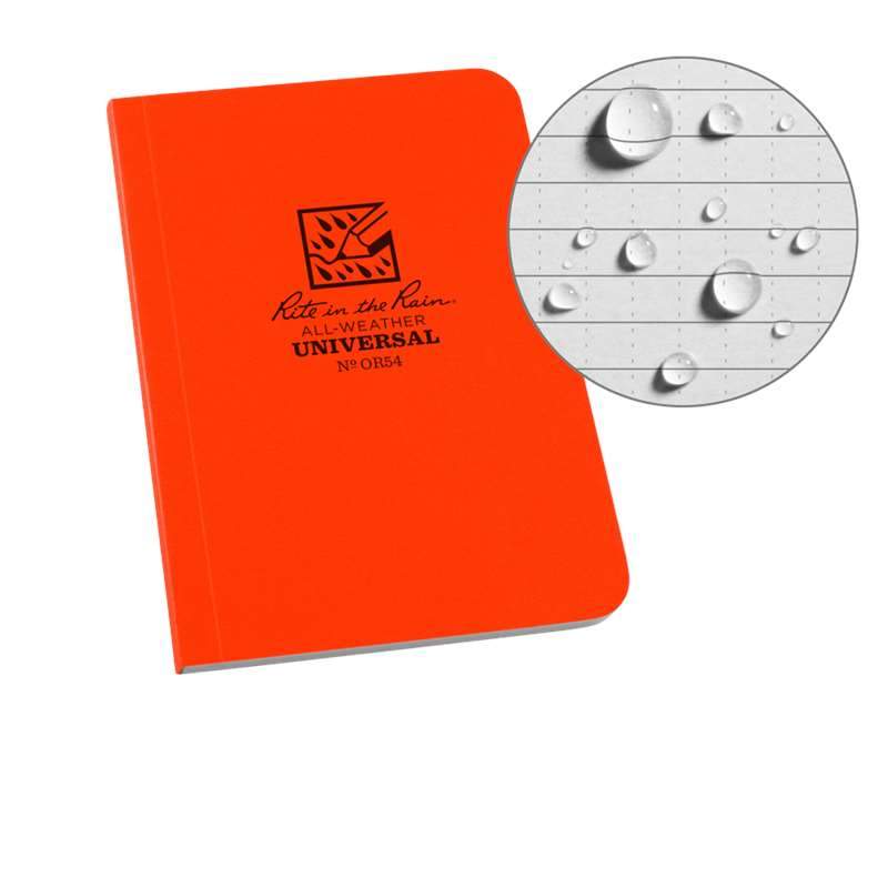 Rite in the Rain NoOR54 Soft Cover Book Pocket Memo Blaze Orange Outdoor Tactical Australia