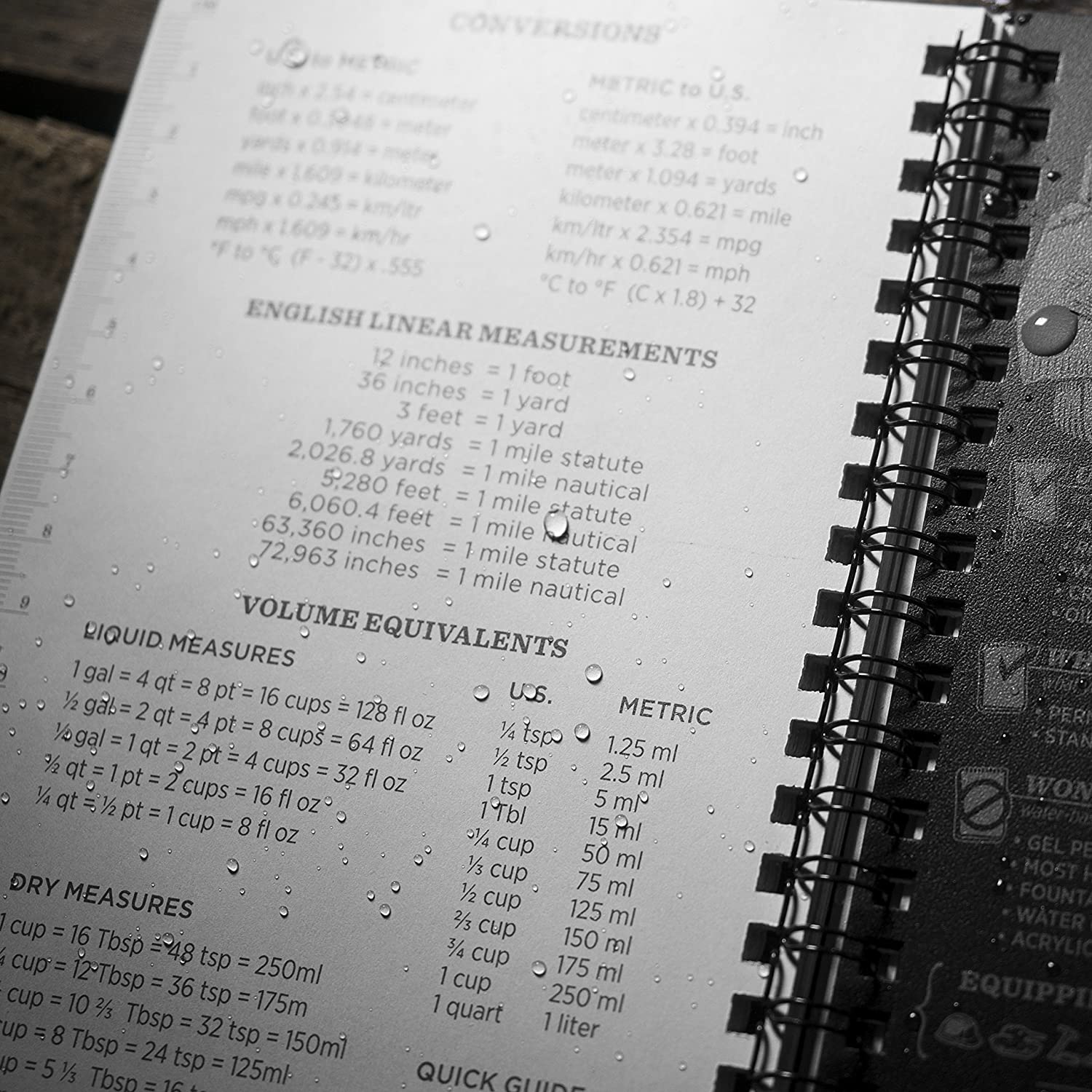 Rite in the Rain Weekly Planner Undated Black No.P52 Outdoor Tactical Australia