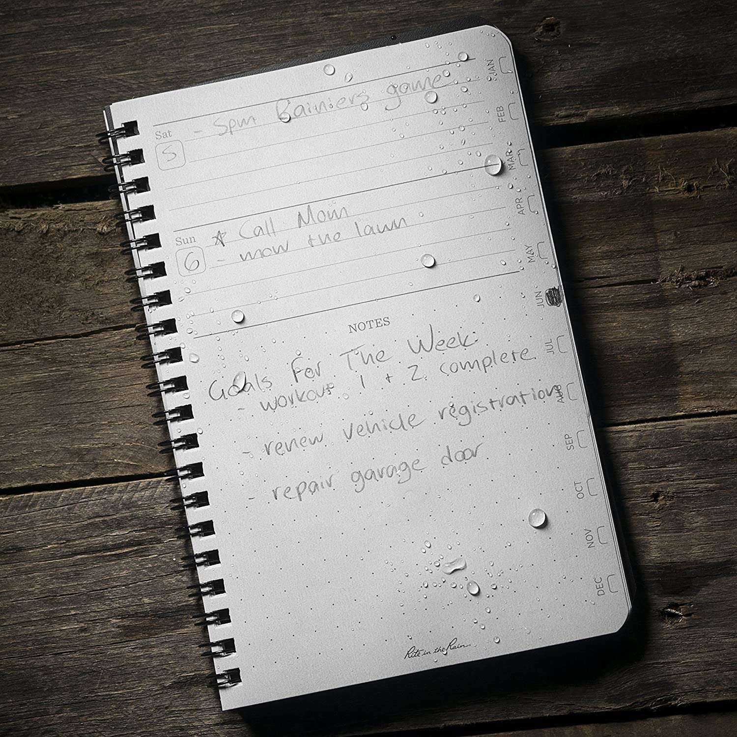 Rite in the Rain Weekly Planner Undated Black No.P52 Outdoor Tactical Australia