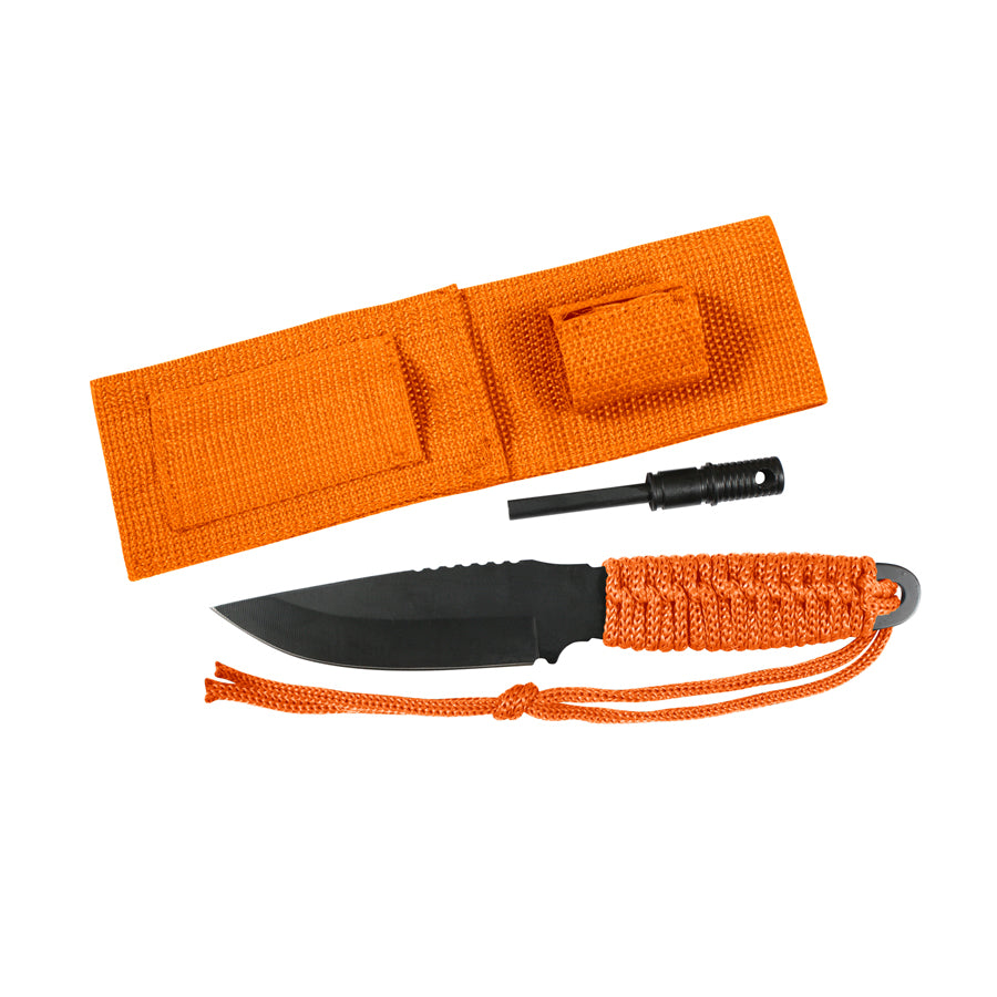 Rothco MilSpec Paracord Knife With Fire Starter Orange Outdoor Tactical Australia