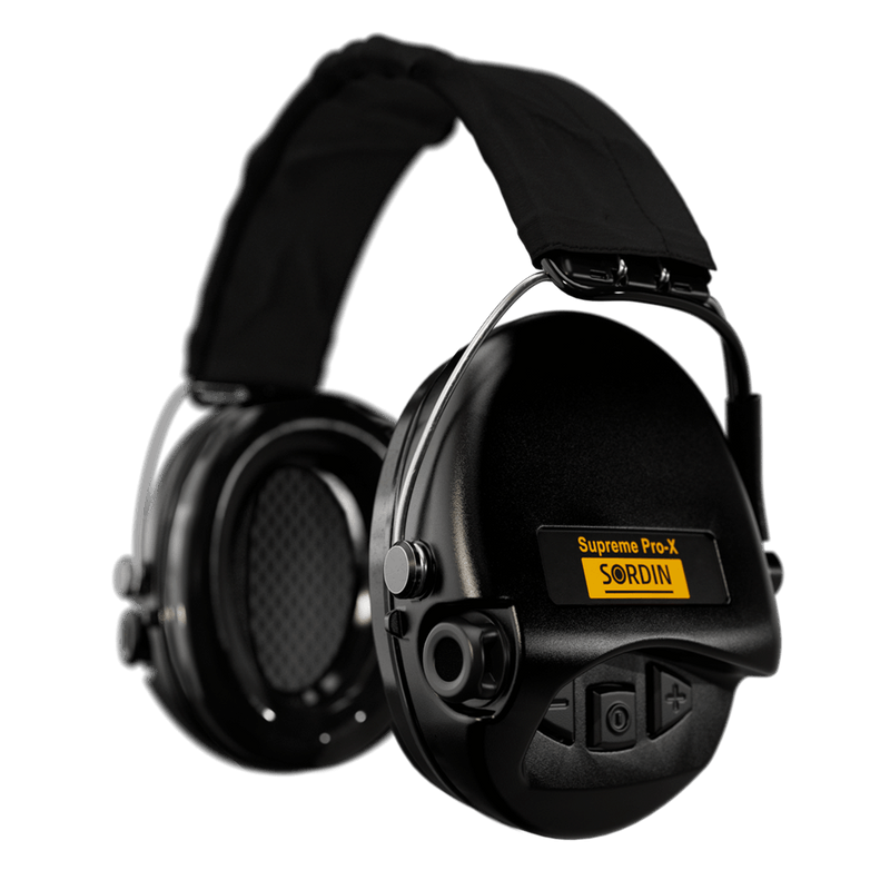 Sordin Supreme Pro-X Electronic Hearing Protection Black Textile Headband Black Cup Colour Outdoor Tactical Australia