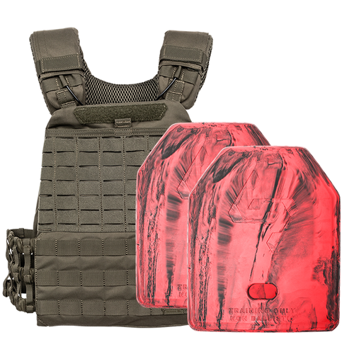 5.11 TacTec Plate Carrier [Ranger Green] & 2 X 2.6kg Rubber Training Plate