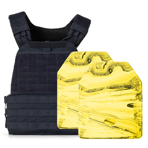 5.11 TacTec Plate Carrier [Dark Navy] & 2 X 1.7kg Rubber Training Plate