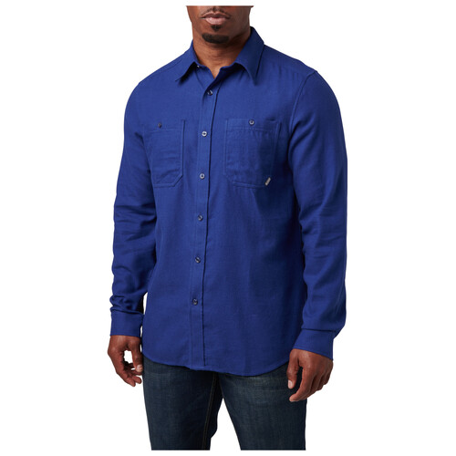 5.11 Tactical Silverwood Flannel Solid L/S [Colour: Blue Mussel] [Size: Small]