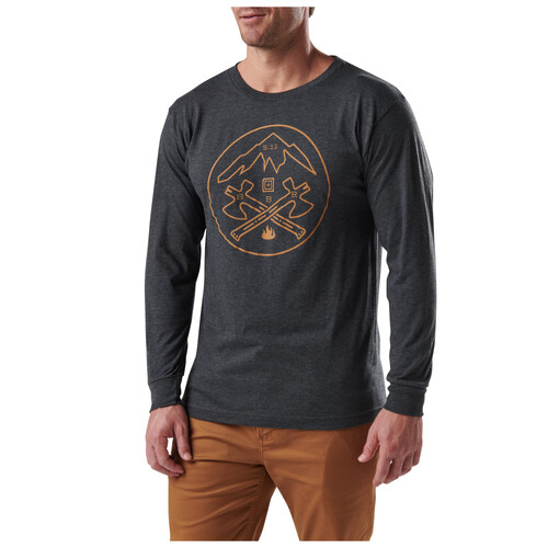 5.11 Tactical Axe Mountain L/S Tee [Colour: Charcoal Heather] [Size: Small]