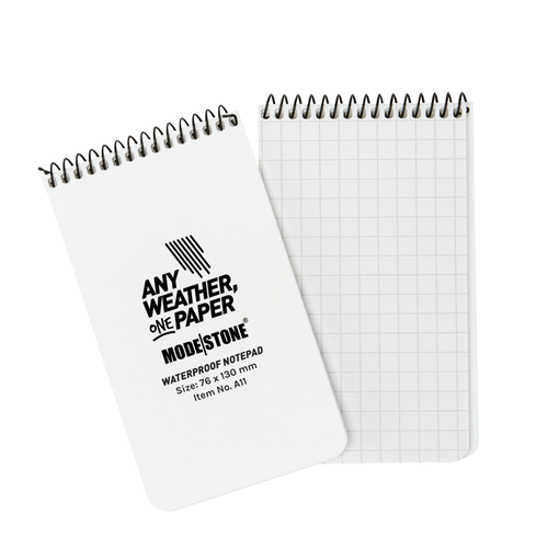 Modestone A11 Top Spiral Notepad 76x130mm- 50 sheets - WHITE