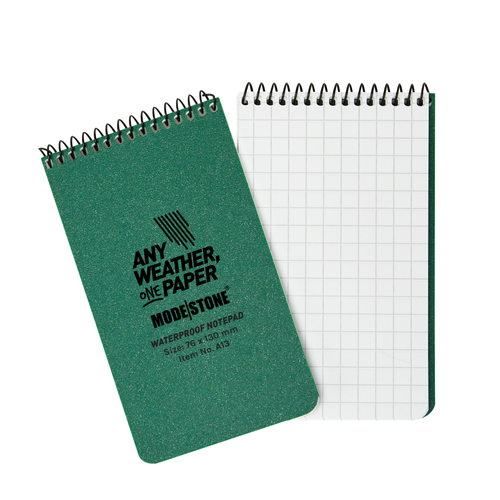 Modestone A13 Top Spiral Notepad 76x130mm- 50 sheets - GREEN