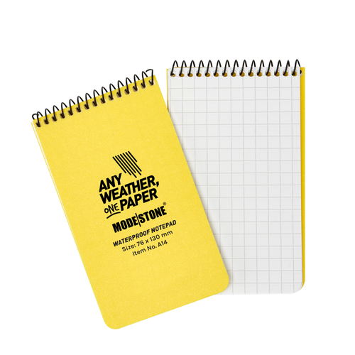 Modestone A14 Top Spiral Notepad 76x130mm- 50 sheets - YELLOW