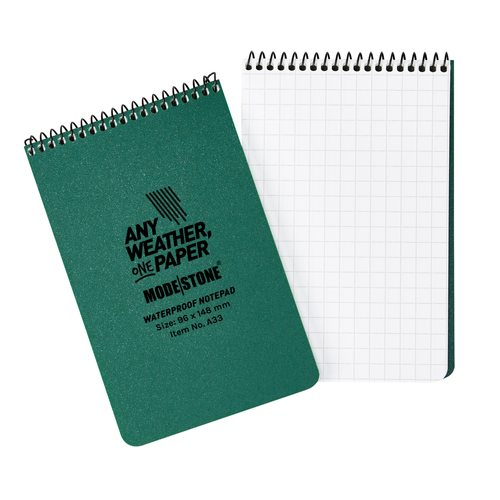 Modestone A33 Top Spiral Notepad 96x148mm- 50 sheets - GREEN